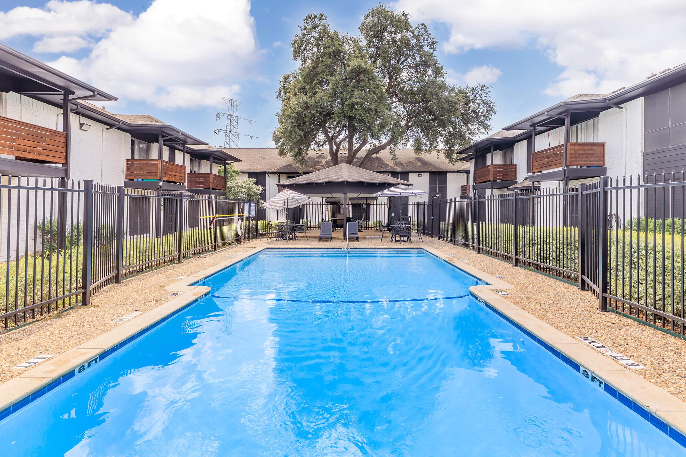 Berkshire Square swimming pool and poolside lounge chairs