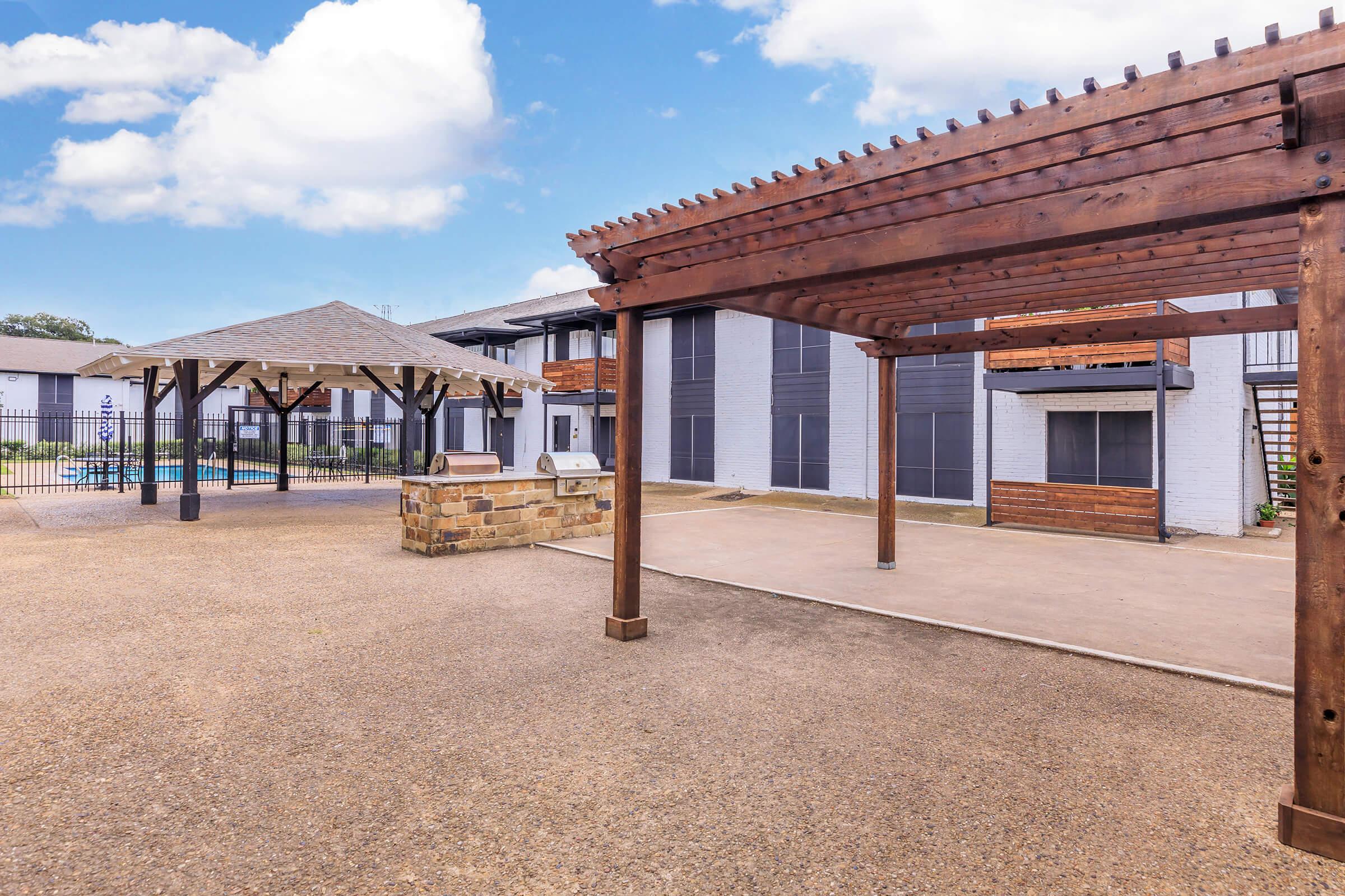 Berkshire Square outdoor pergola and gathering area