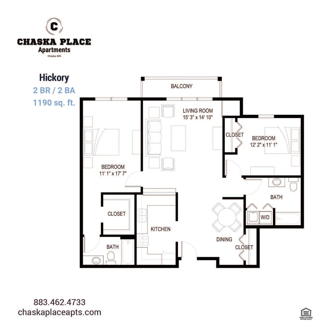 Hickory floor plan at Chaska Place
