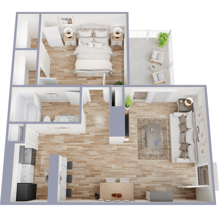 1X1 A floor plan at District at Midtown