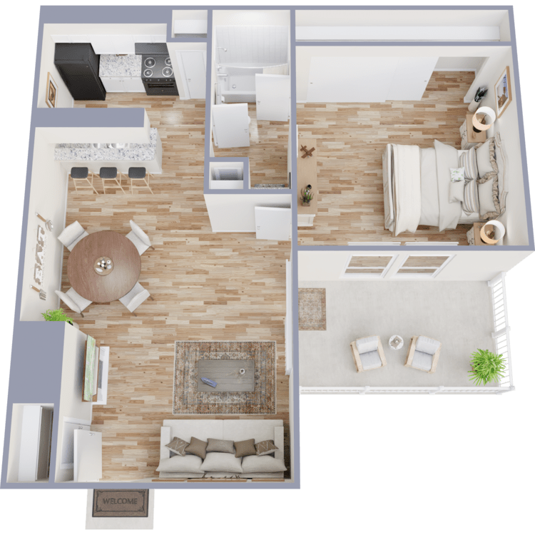 1X1 floor plan at District at Midtown