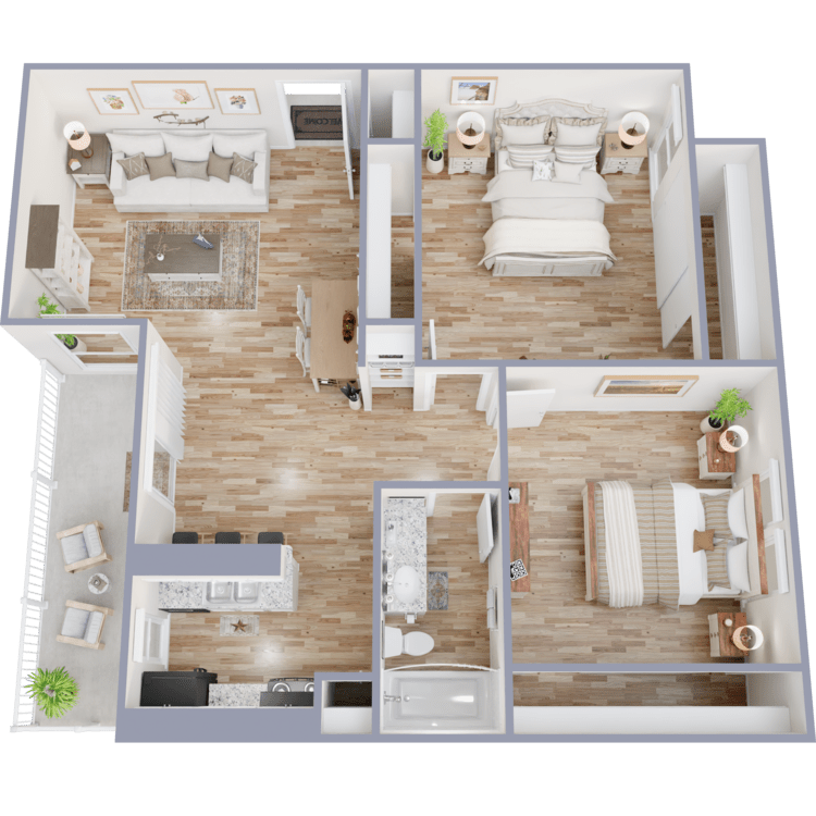 2X1 floor plan at District at Midtown