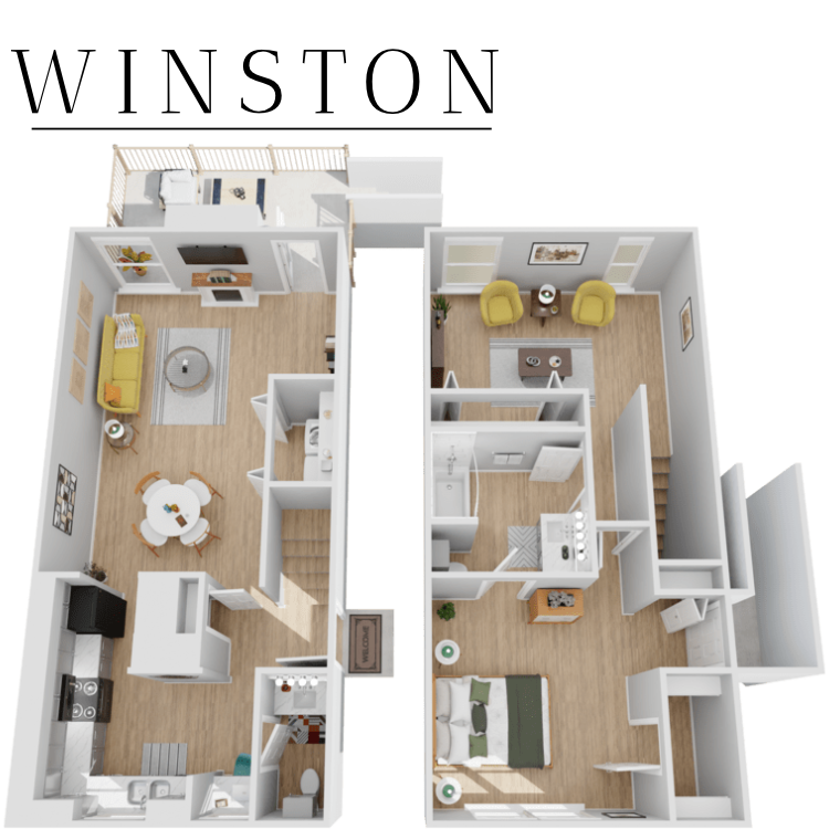 A4 Townhome floor plan at Winston
