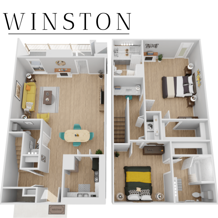 B3 Townhome floor plan at Winston