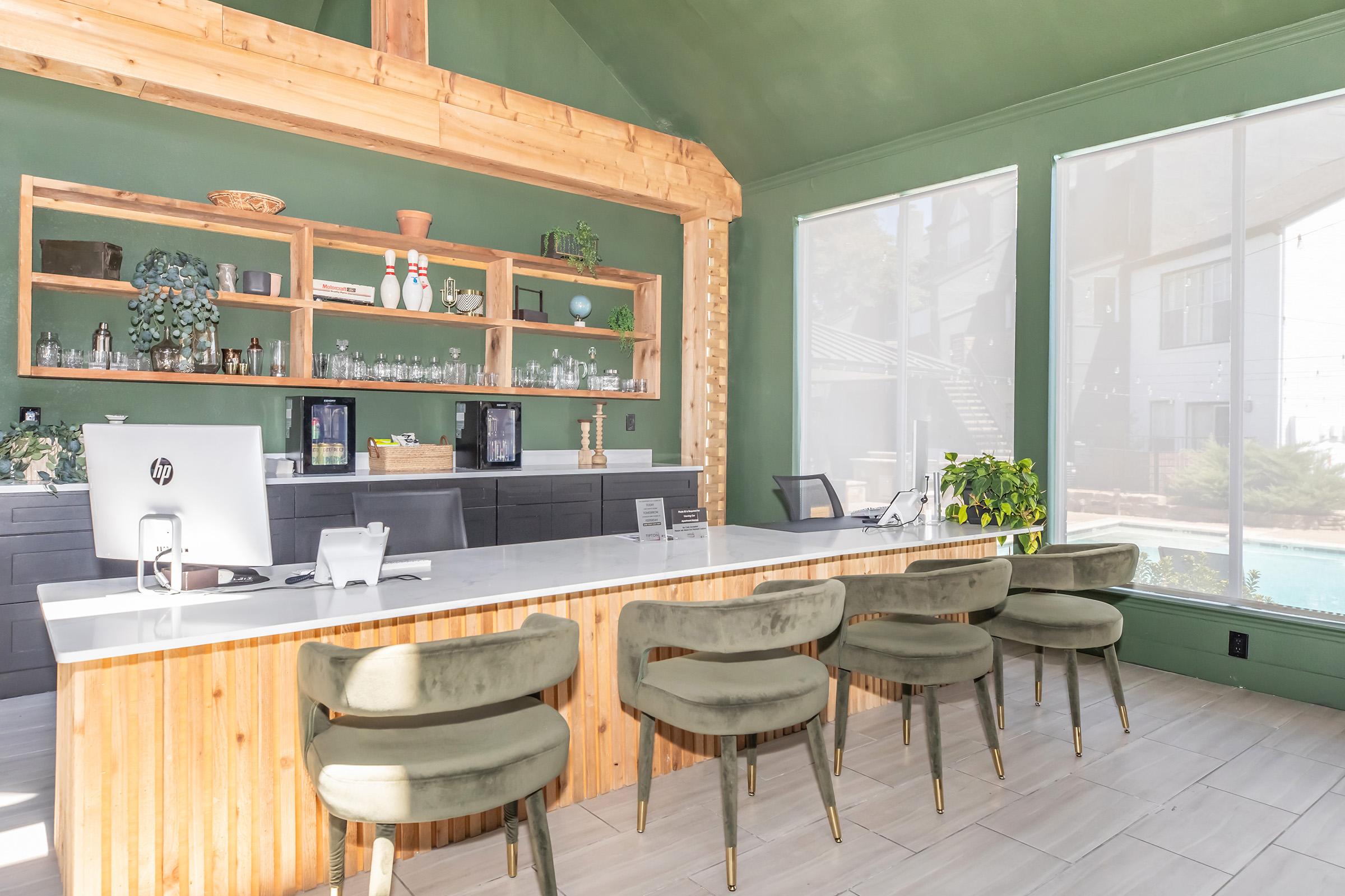 Winston clubhouse kitchen and counter seating