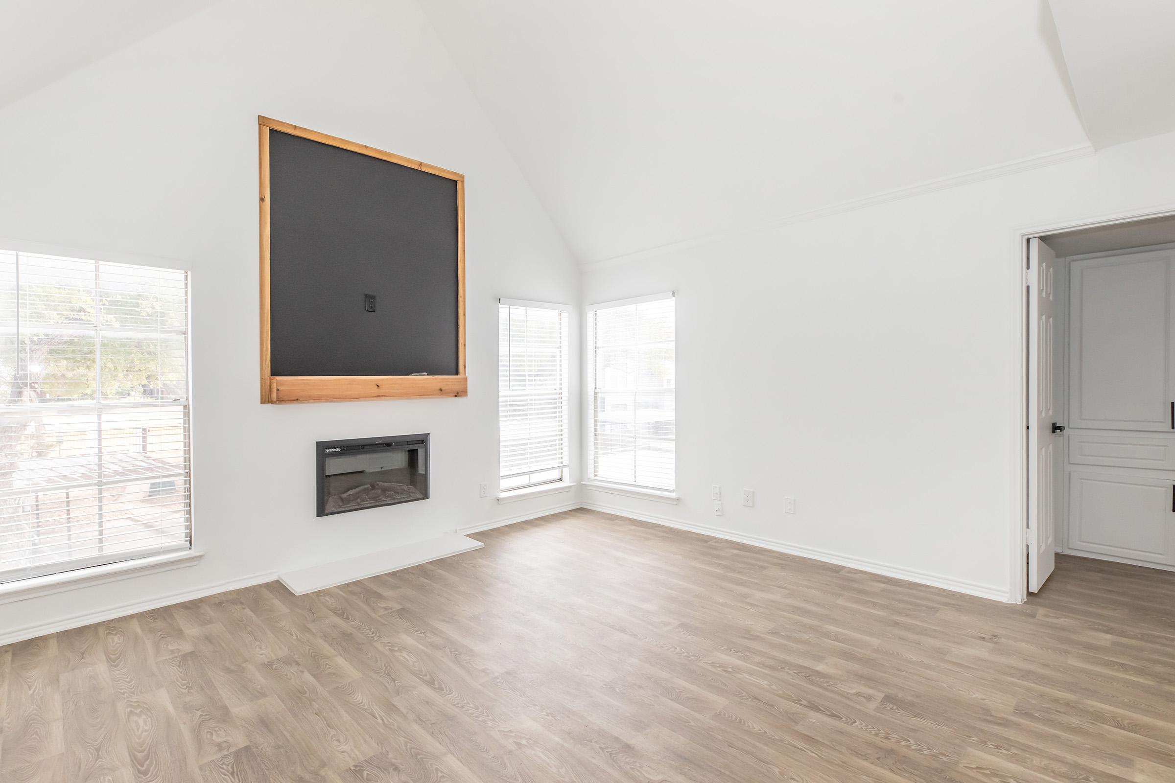 Winston apartment living room with fireplace