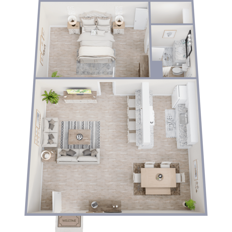 1X1 B floor plan at Maravilla
