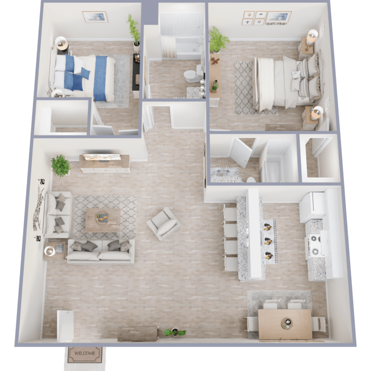 2X2 floor plan at Maravilla