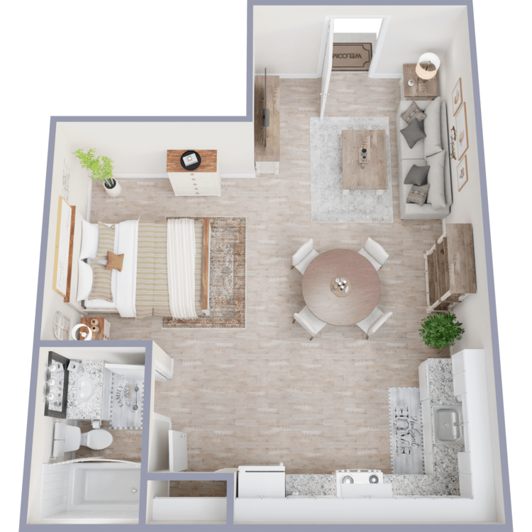 Studio floor plan at Maravilla