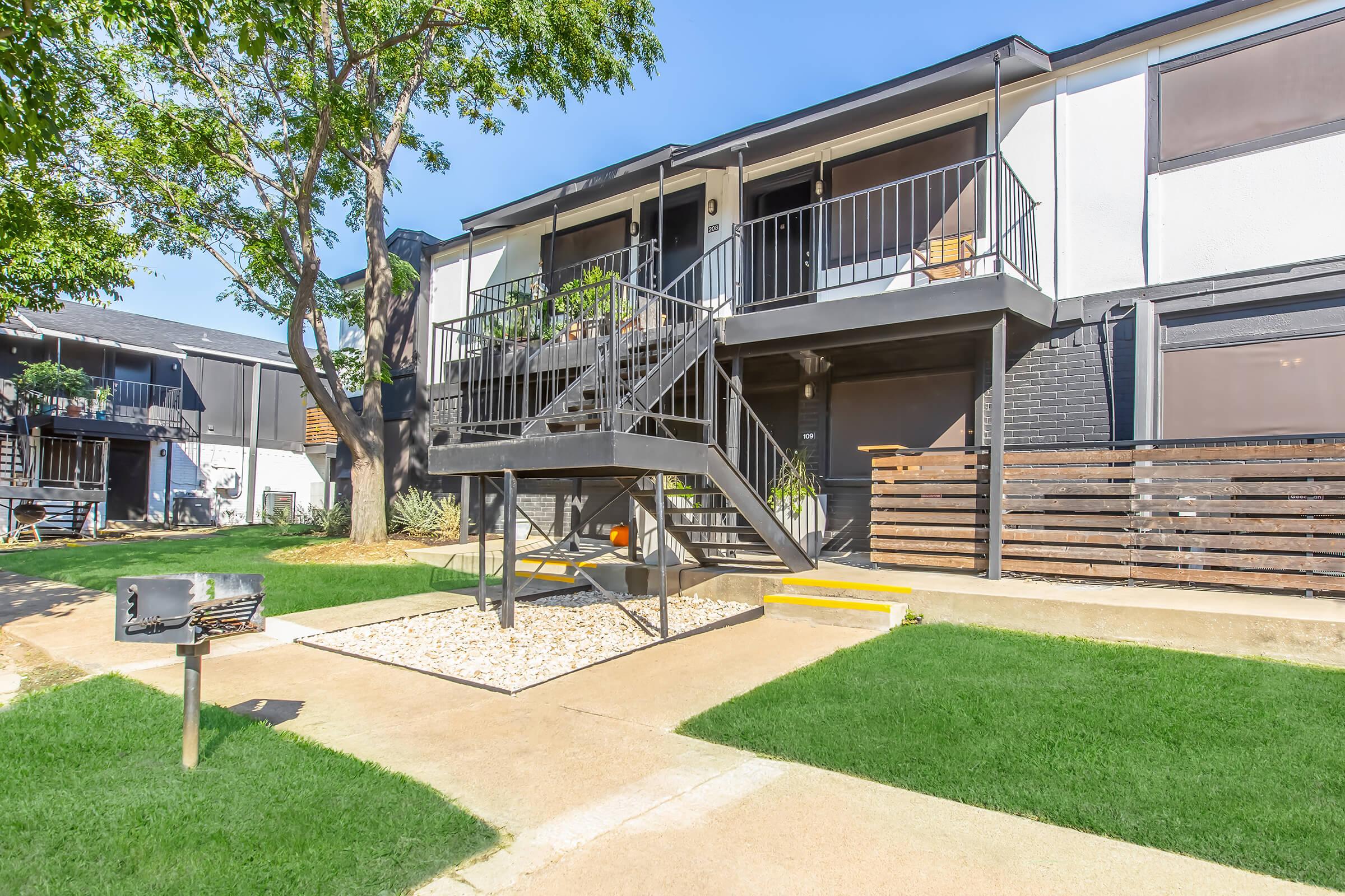 Pasadena exterior with stairs and landscaped grounds