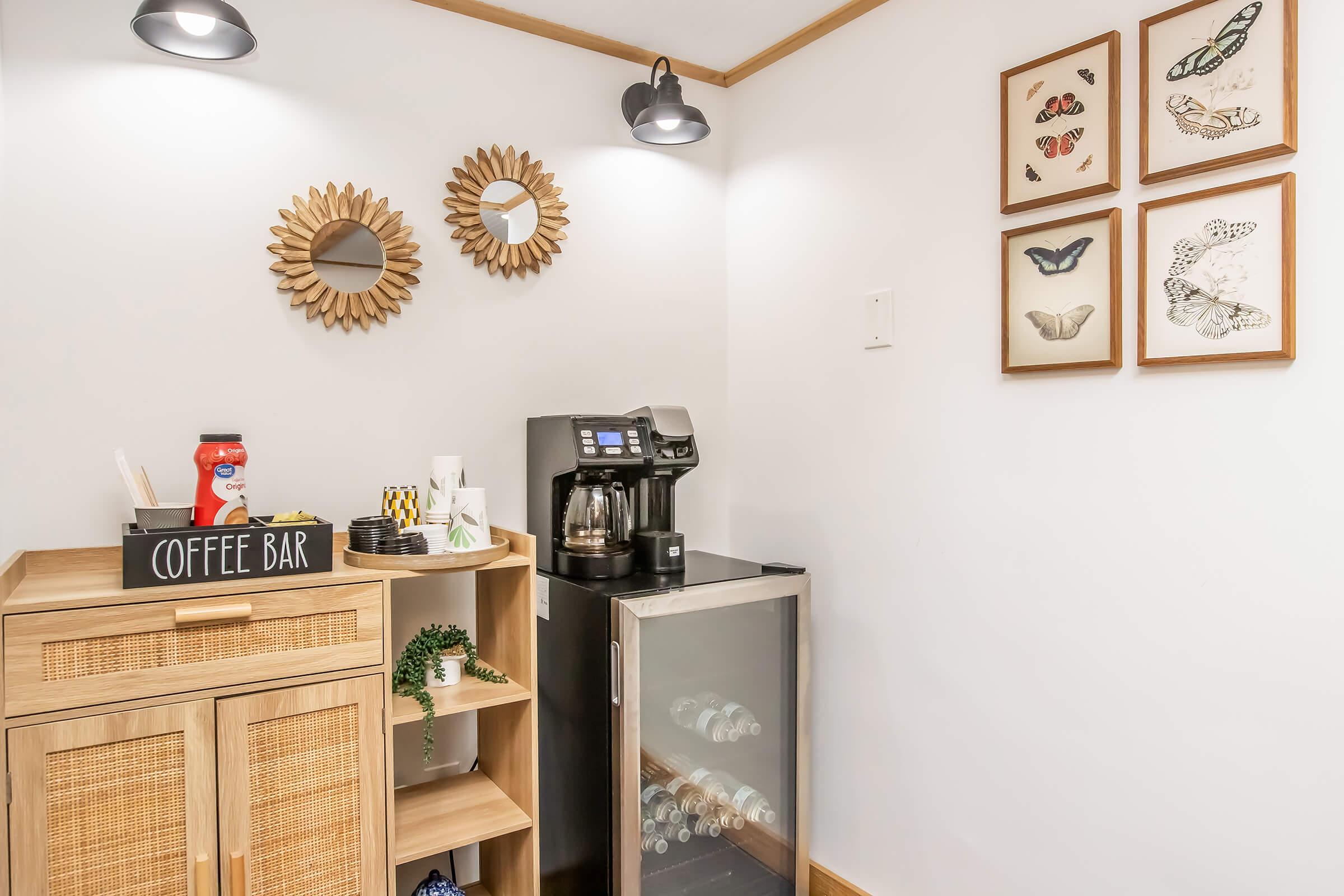 Pasadena clubhouse coffee station
